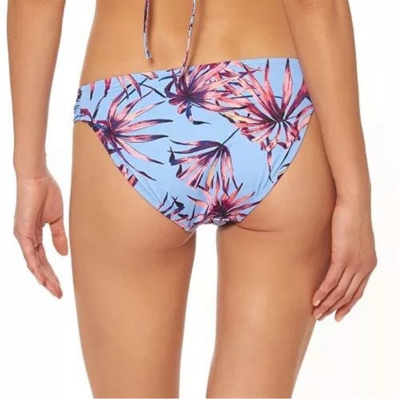 Jessica Simpson Palmy Days Smocked O-ring Bikini Top Bottom L/M Lilac Palm Tree - Picture 3 of 14